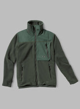 Load image into Gallery viewer, Men&#39;s fleece in deep forest green front view.