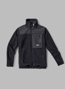 Men's fleece in black front view.